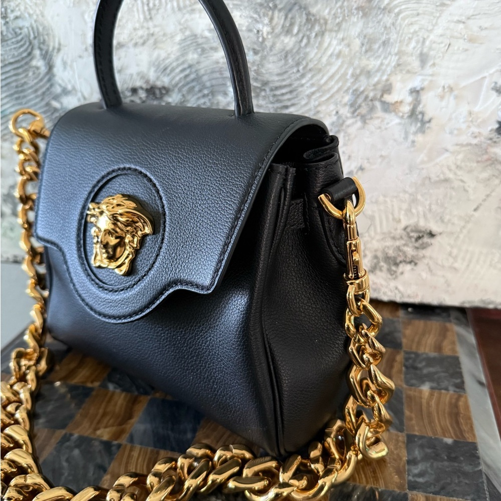 Versace Mini Bag in Black with Gold Chain - Picture 3 of 6